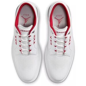 Men Nike Air Jordan ADG 5 Spikeless Golf Shoes White Red FQ6642-101 Size 11.5